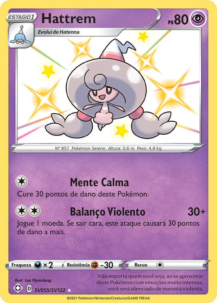 Hattrem SV055 — Destinos Brilhantes Cofre Brilhante (Portuguese Pokémon TCG card)