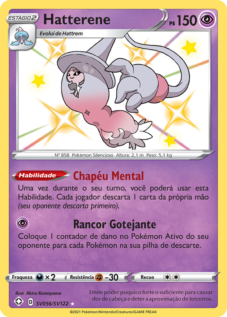 Hatterene SV056 — Destinos Brilhantes Cofre Brilhante (Portuguese Pokémon TCG card)