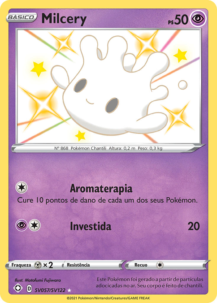Milcery SV057 — Destinos Brilhantes Cofre Brilhante (Portuguese Pokémon TCG card)