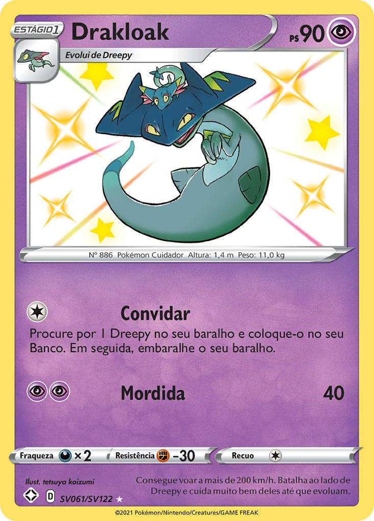 Drakloak SV061 — Destinos Brilhantes Cofre Brilhante (Portuguese Pokémon TCG card)
