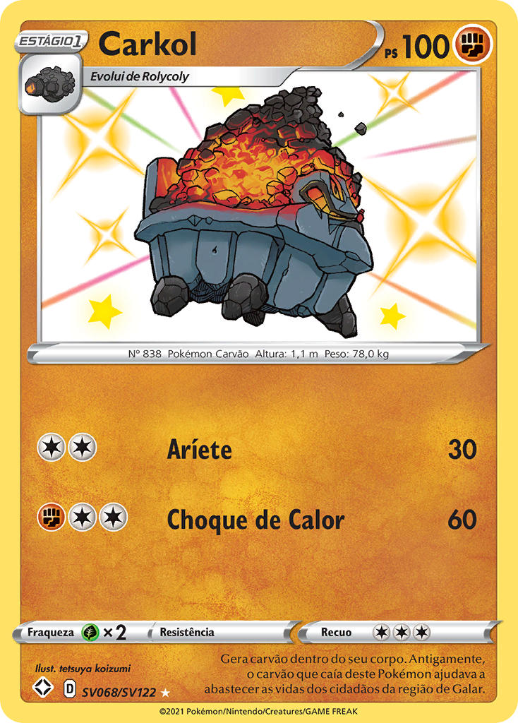 Carkol SV068 — Destinos Brilhantes Cofre Brilhante (Portuguese Pokémon TCG card)