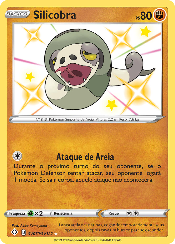 Silicobra SV070 — Destinos Brilhantes Cofre Brilhante (Portuguese Pokémon TCG card)