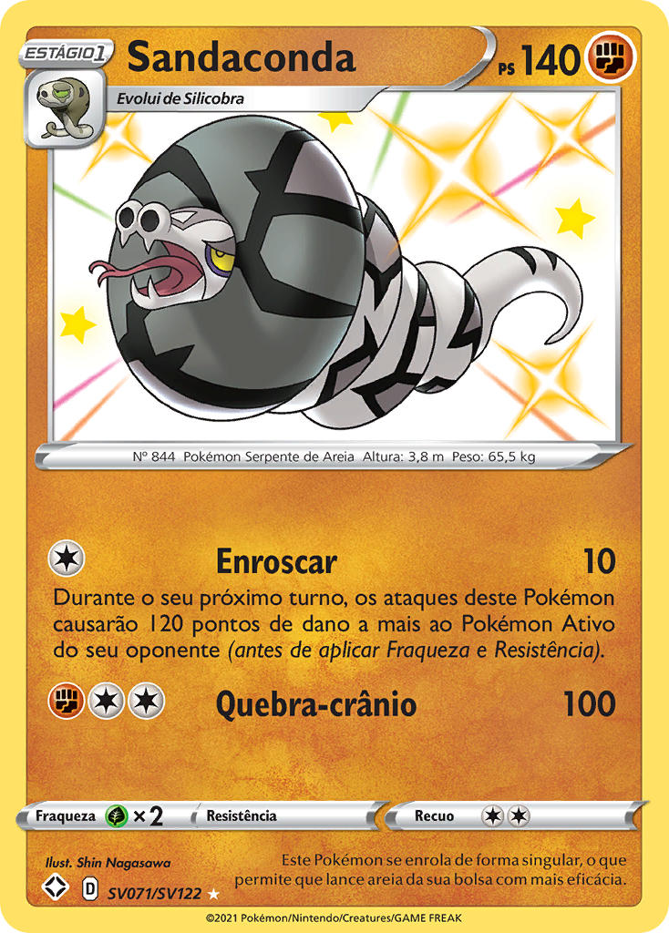 Sandaconda SV071 — Destinos Brilhantes Cofre Brilhante (Portuguese Pokémon TCG card)