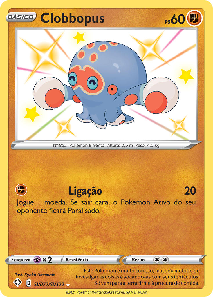 Clobbopus SV072 — Destinos Brilhantes Cofre Brilhante (Portuguese Pokémon TCG card)