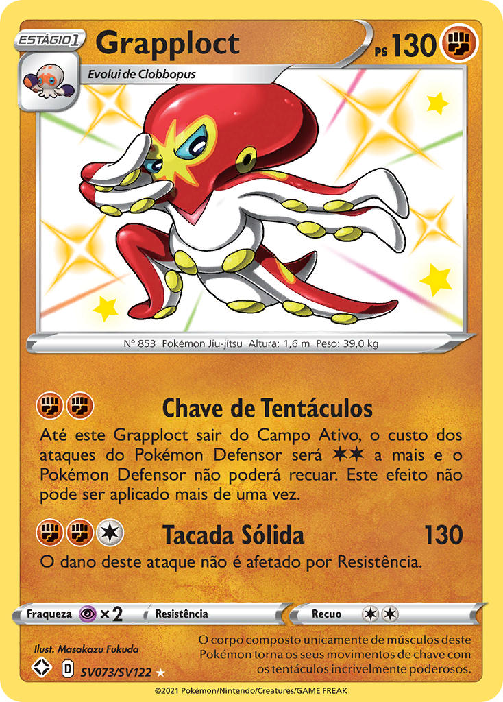 Grapploct SV073 — Destinos Brilhantes Cofre Brilhante (Portuguese Pokémon TCG card)