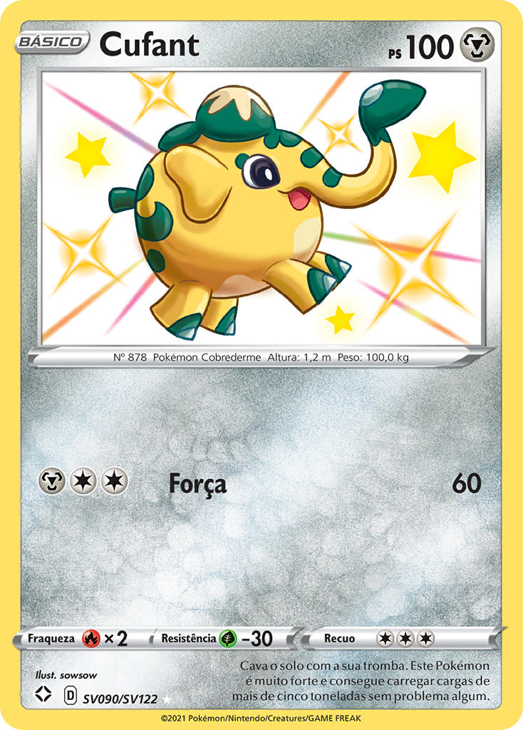 Cufant SV090 — Destinos Brilhantes Cofre Brilhante (Portuguese Pokémon TCG card)
