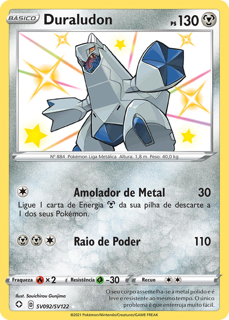 Duraludon SV092 — Destinos Brilhantes Cofre Brilhante (Portuguese Pokémon TCG card)