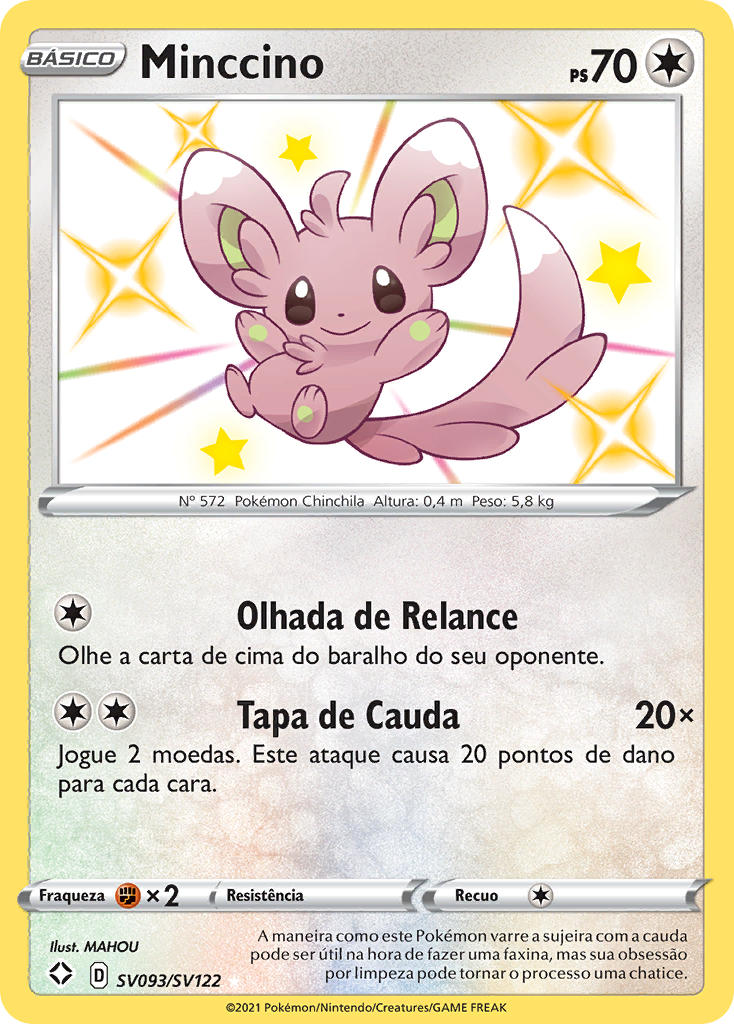 Minccino SV093 — Destinos Brilhantes Cofre Brilhante (Portuguese Pokémon TCG card)