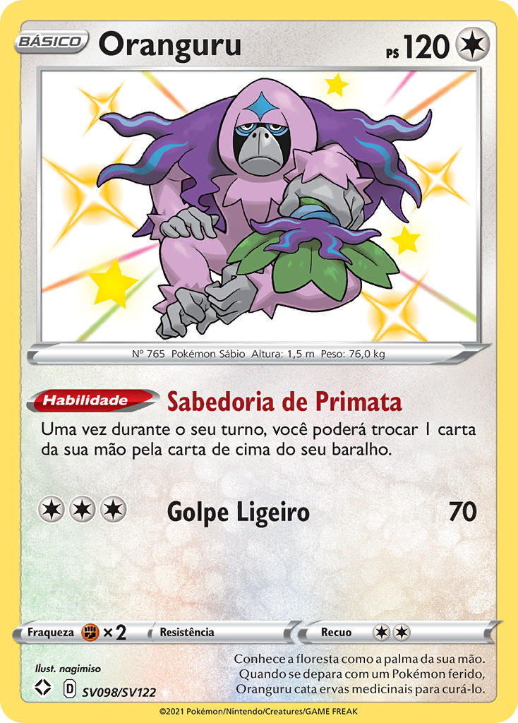 Oranguru SV098 — Destinos Brilhantes Cofre Brilhante (Portuguese Pokémon TCG card)