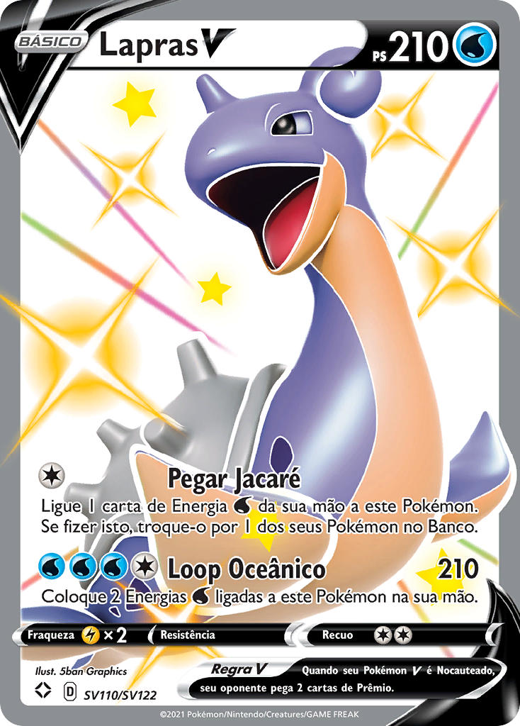 Lapras V SV110 — Destinos Brilhantes Cofre Brilhante (Portuguese Pokémon TCG card)