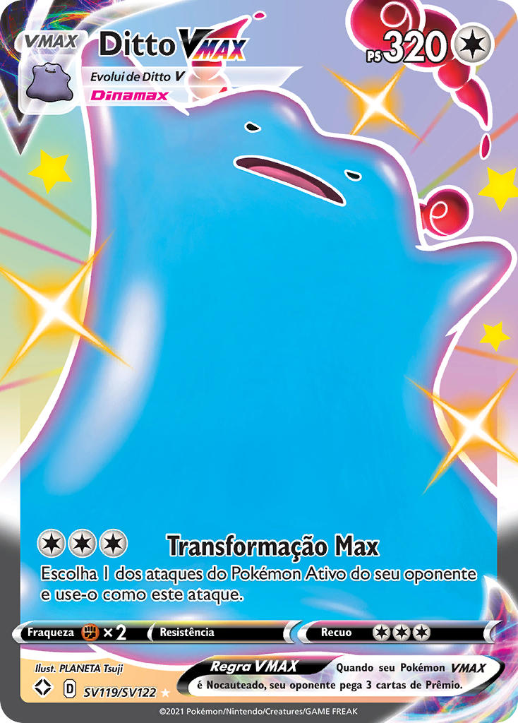 Ditto VMAX SV119 — Destinos Brilhantes Cofre Brilhante (Portuguese Pokémon TCG card)