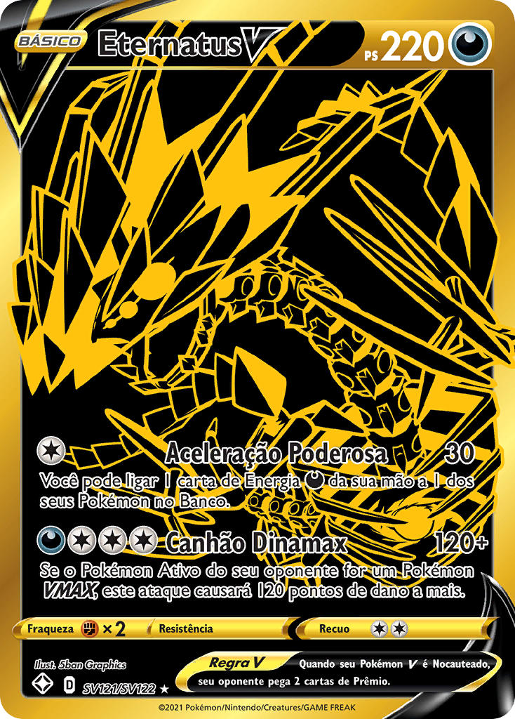 Eternatus V SV121 — Destinos Brilhantes Cofre Brilhante (Portuguese Pokémon TCG card)
