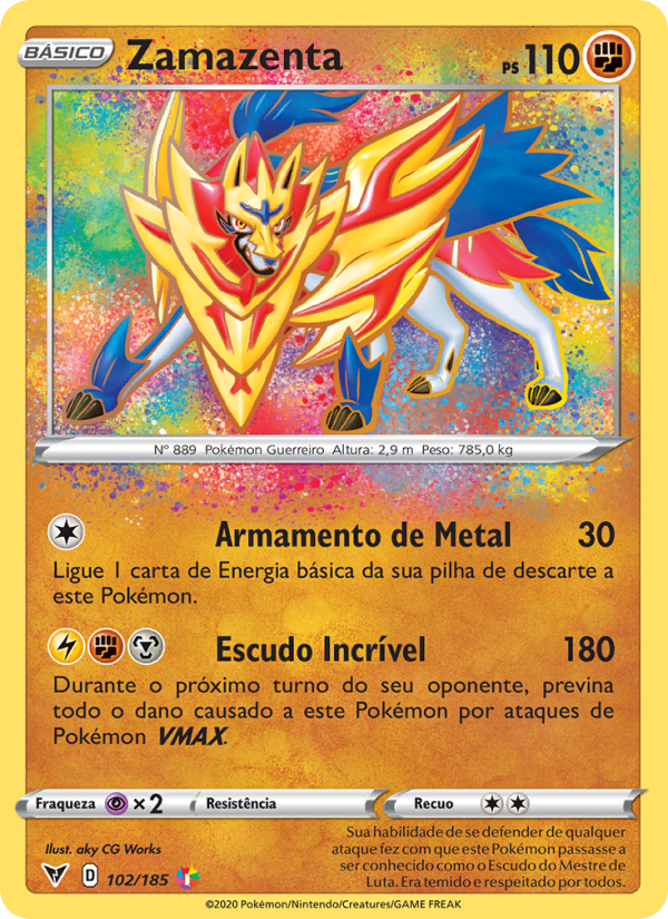 Zamazenta 102 — Voltagem Vívida (Portuguese Pokémon TCG card)