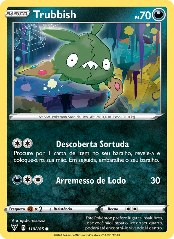 Trubbish 110 — Voltagem Vívida (Portuguese Pokémon TCG card)