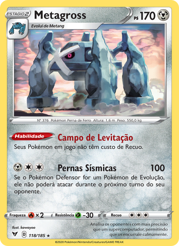 Metagross 118 — Voltagem Vívida (Portuguese Pokémon TCG card)