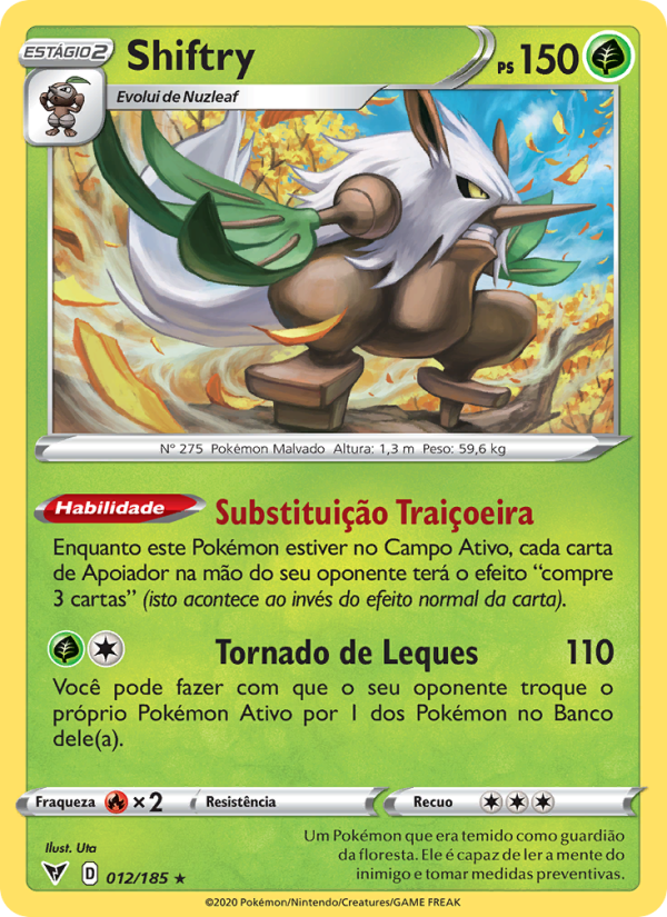 Shiftry 12 — Voltagem Vívida (Portuguese Pokémon TCG card)