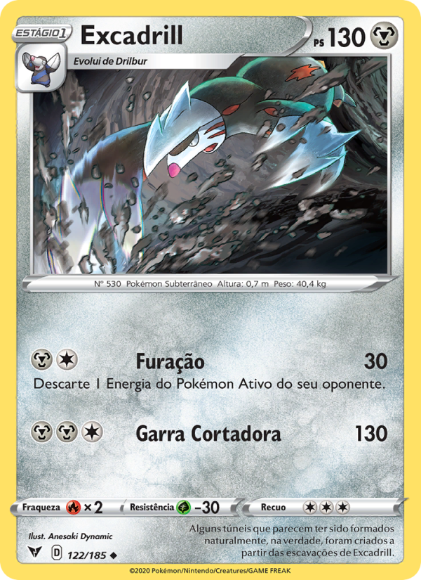 Excadrill 122 — Voltagem Vívida (Portuguese Pokémon TCG card)
