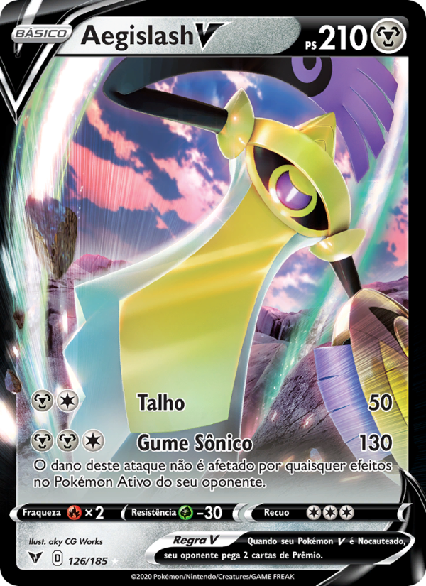 Aegislash V 126 — Voltagem Vívida (Portuguese Pokémon TCG card)