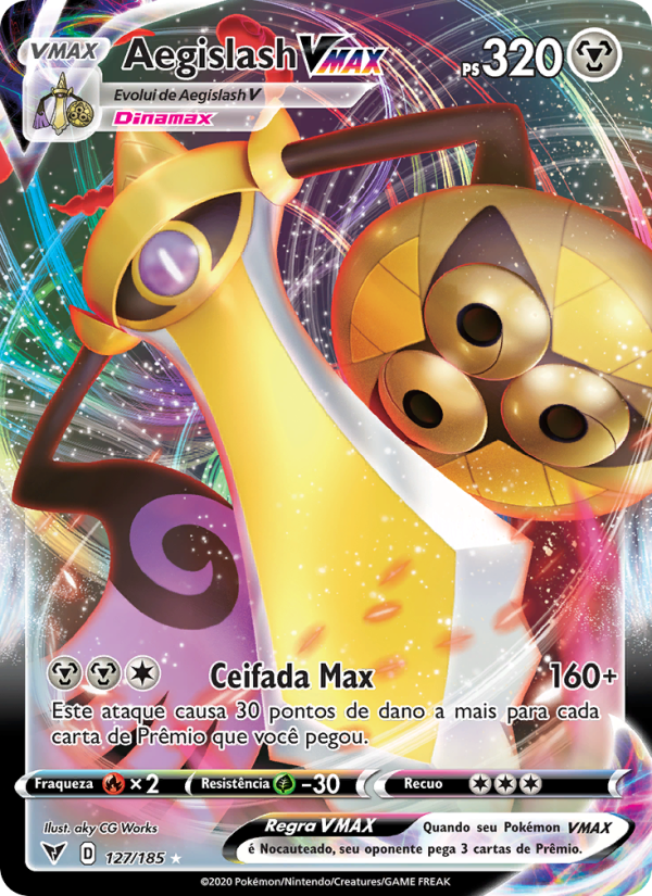 Aegislash VMAX 127 — Voltagem Vívida (Portuguese Pokémon TCG card)