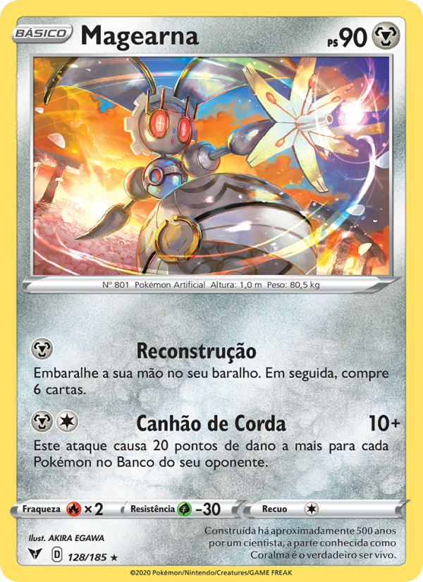 Magearna 128 — Voltagem Vívida (Portuguese Pokémon TCG card)