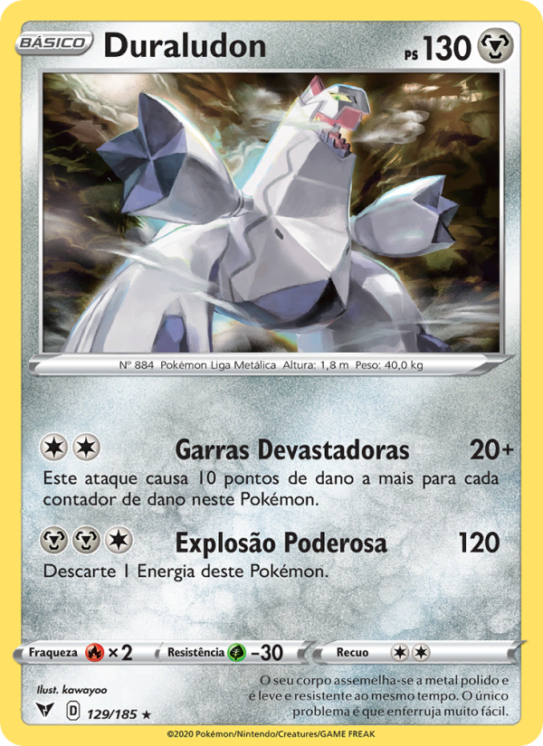 Duraludon 129 — Voltagem Vívida (Portuguese Pokémon TCG card)
