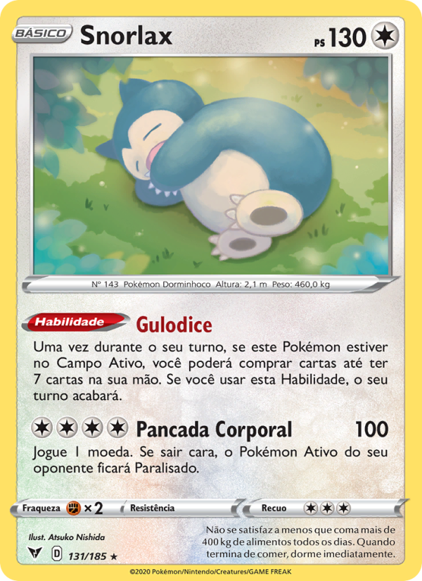 Snorlax 131 — Voltagem Vívida (Portuguese Pokémon TCG card)