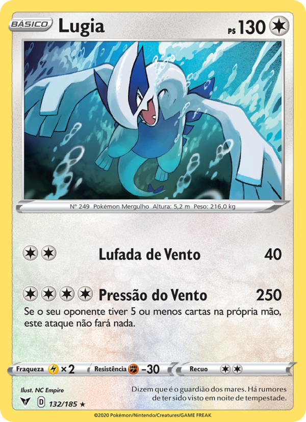 Lugia 132 — Voltagem Vívida (Portuguese Pokémon TCG card)