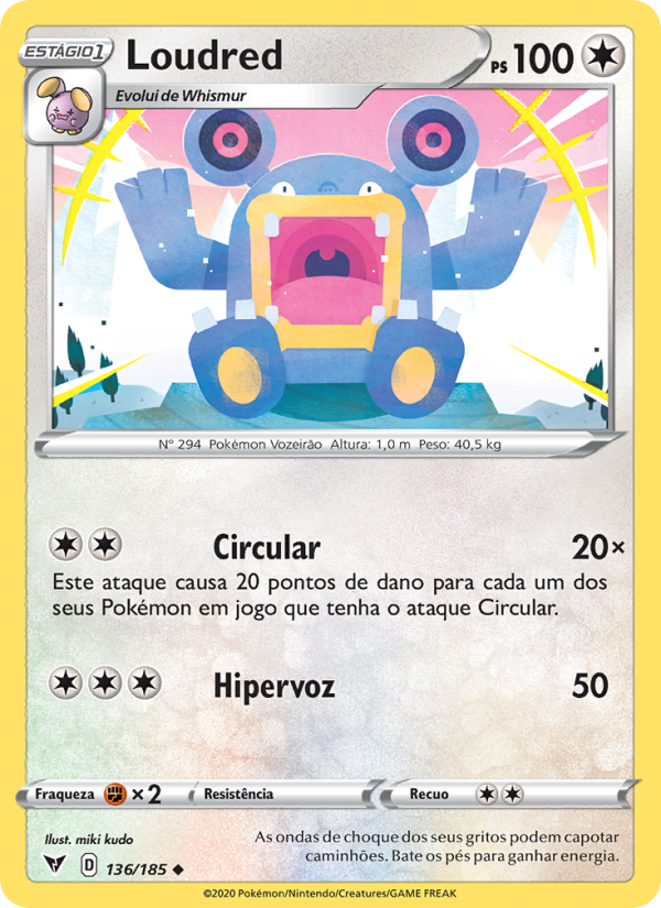 Loudred 136 — Voltagem Vívida (Portuguese Pokémon TCG card)