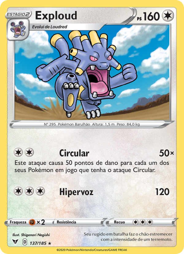 Exploud 137 — Voltagem Vívida (Portuguese Pokémon TCG card)