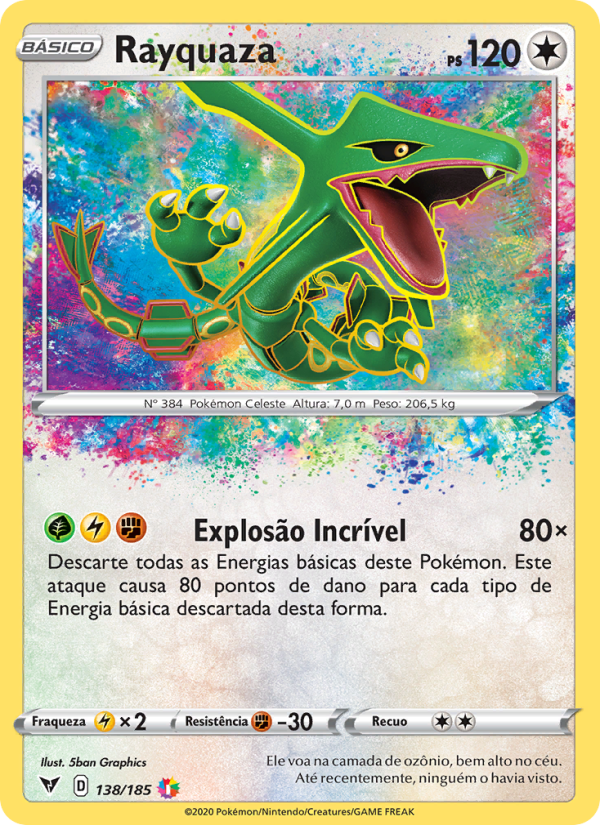 Rayquaza 138 — Voltagem Vívida (Portuguese Pokémon TCG card)