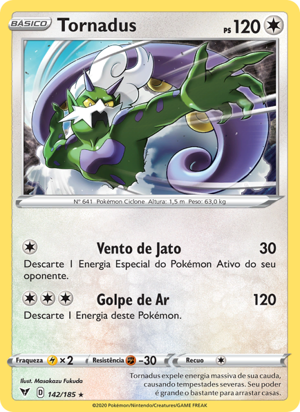 Tornadus 142 — Voltagem Vívida (Portuguese Pokémon TCG card)