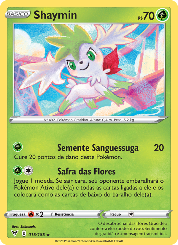 Shaymin 15 — Voltagem Vívida (Portuguese Pokémon TCG card)
