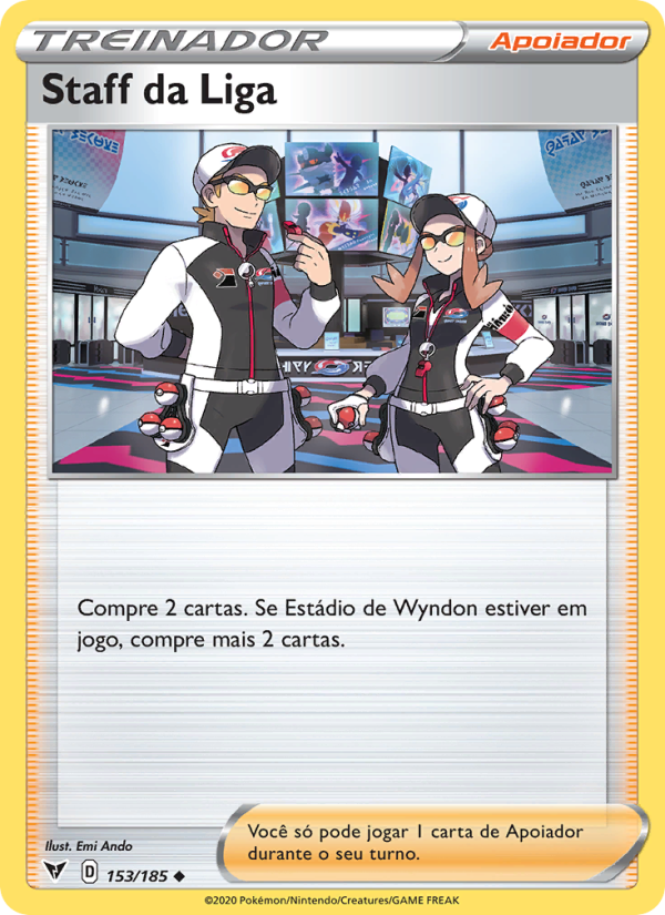 Staff da Liga 153 — Voltagem Vívida (Portuguese Pokémon TCG card)