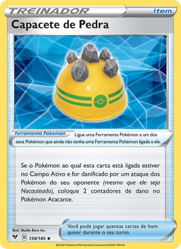 Capacete de Pedra 159 — Voltagem Vívida (Portuguese Pokémon TCG card)