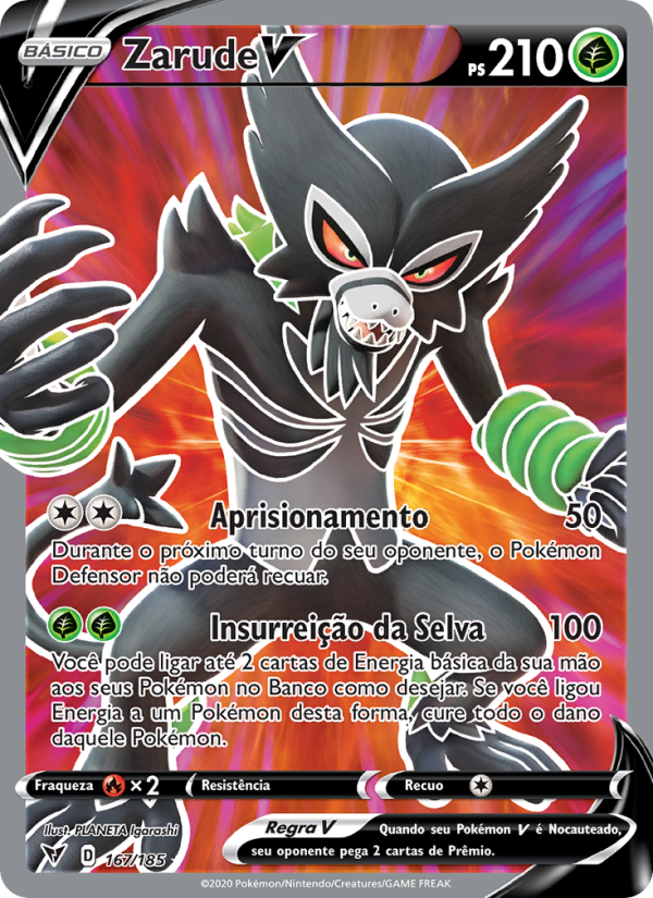 Zarude V 167 — Voltagem Vívida (Portuguese Pokémon TCG card)