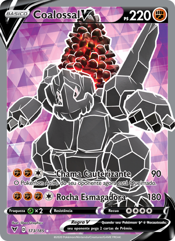 Coalossal V 173 — Voltagem Vívida (Portuguese Pokémon TCG card)
