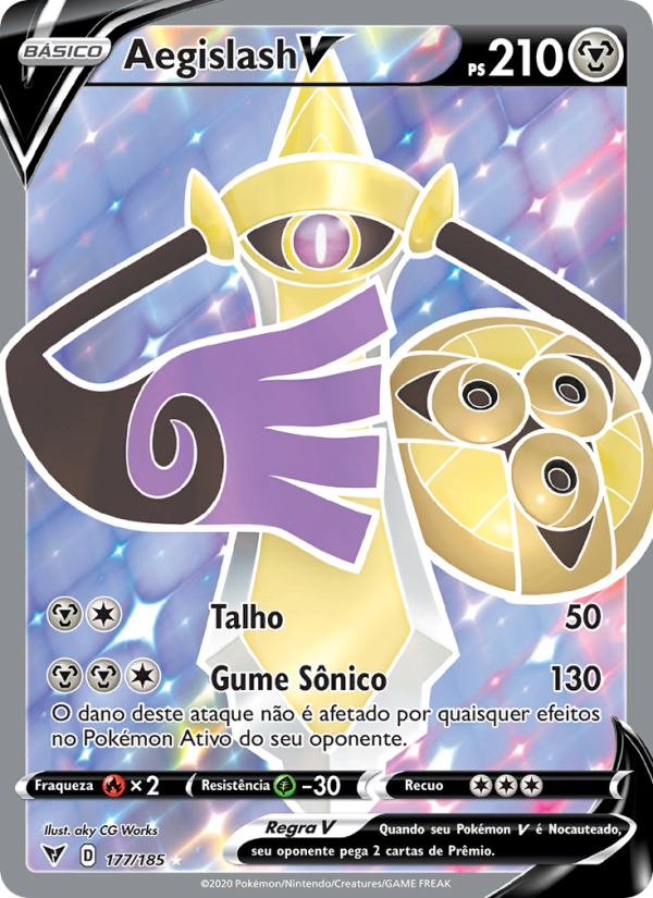 Aegislash V 177 — Voltagem Vívida (Portuguese Pokémon TCG card)