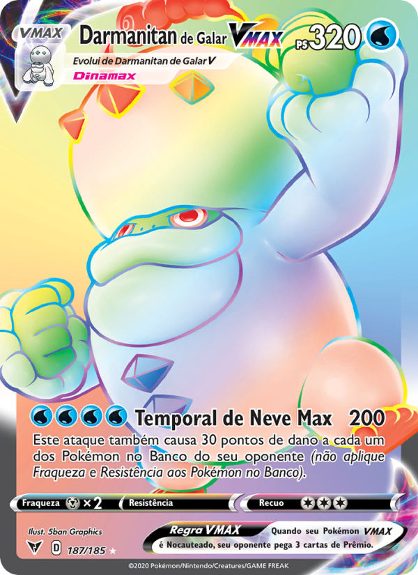 Darmanitan de Galar VMAX 187 — Voltagem Vívida (Portuguese Pokémon TCG card)