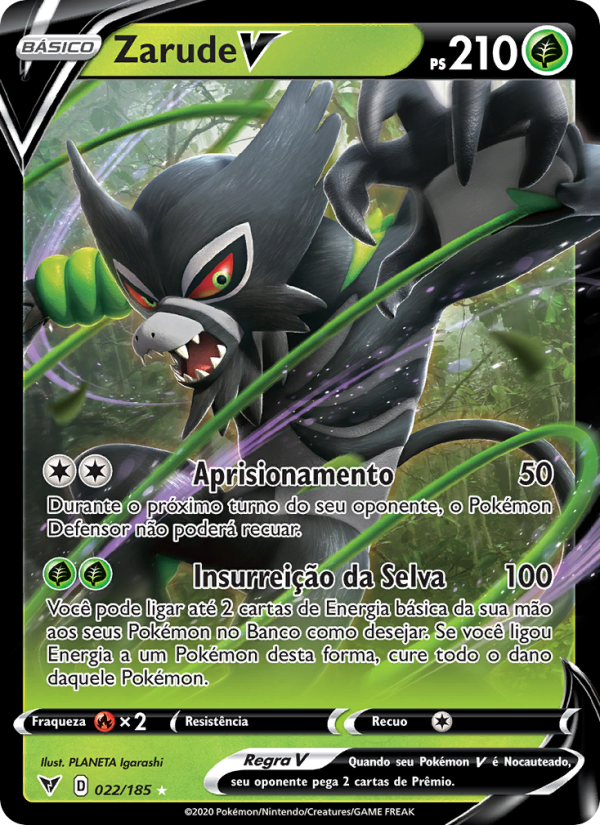 Zarude V 22 — Voltagem Vívida (Portuguese Pokémon TCG card)