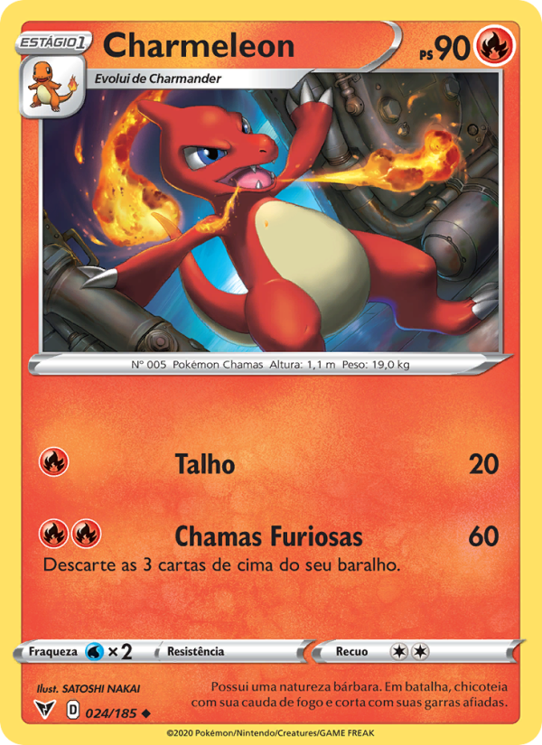 Charmeleon 24 — Voltagem Vívida (Portuguese Pokémon TCG card)