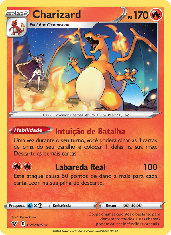 Charizard 25 — Voltagem Vívida (Portuguese Pokémon TCG card)