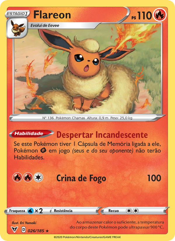 Flareon 26 — Voltagem Vívida (Portuguese Pokémon TCG card)