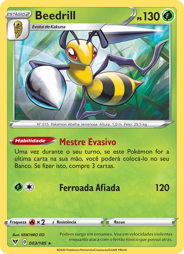Beedrill 3 — Voltagem Vívida (Portuguese Pokémon TCG card)