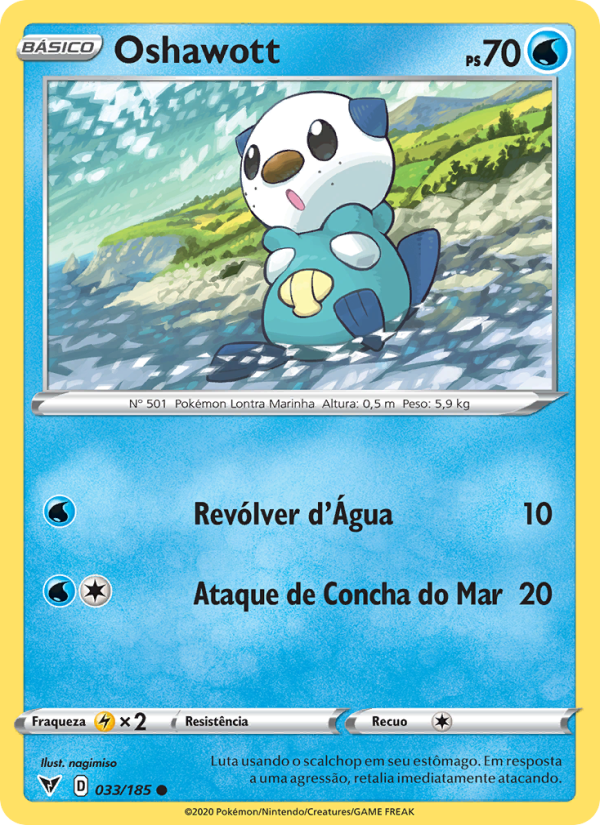 Oshawott 33 — Voltagem Vívida (Portuguese Pokémon TCG card)