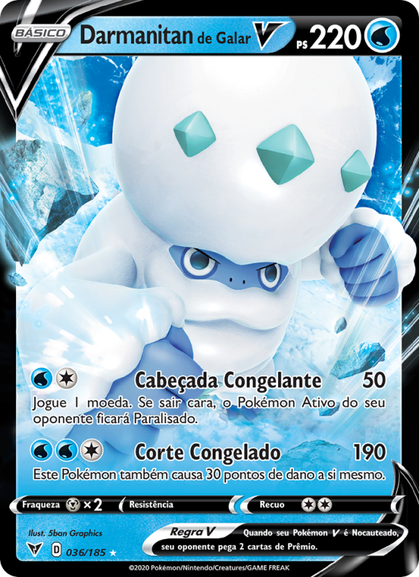 Darmanitan de Galar V 36 — Voltagem Vívida (Portuguese Pokémon TCG card)
