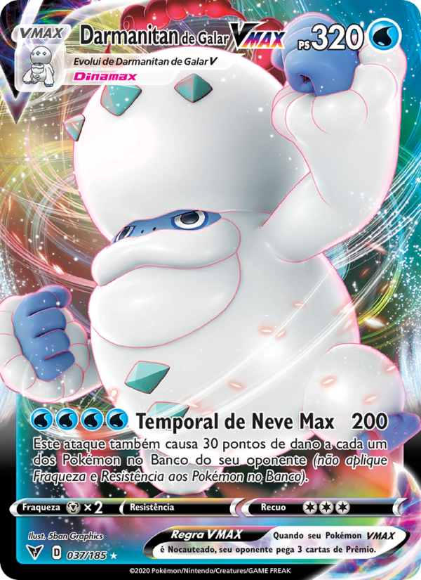 Darmanitan de Galar VMAX 37 — Voltagem Vívida (Portuguese Pokémon TCG card)