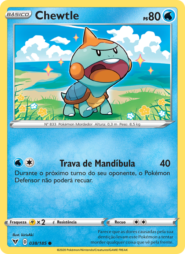 Chewtle 38 — Voltagem Vívida (Portuguese Pokémon TCG card)