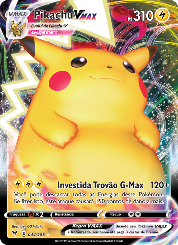 Pikachu VMAX 44 — Voltagem Vívida (Portuguese Pokémon TCG card)