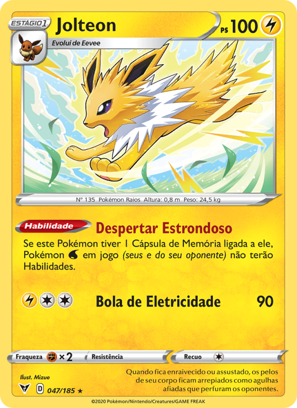 Jolteon 47 — Voltagem Vívida (Portuguese Pokémon TCG card)