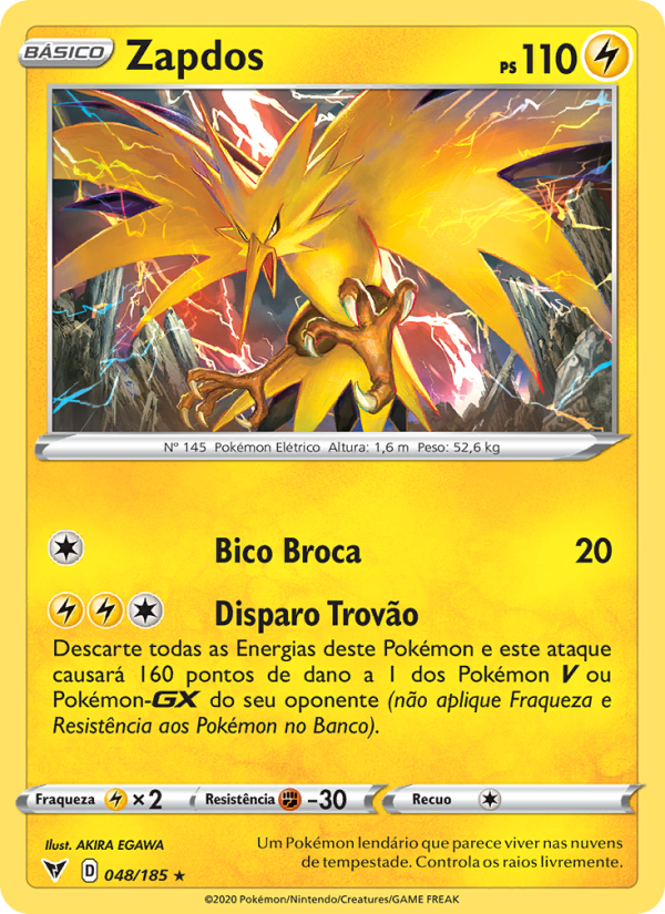 Zapdos 48 — Voltagem Vívida (Portuguese Pokémon TCG card)